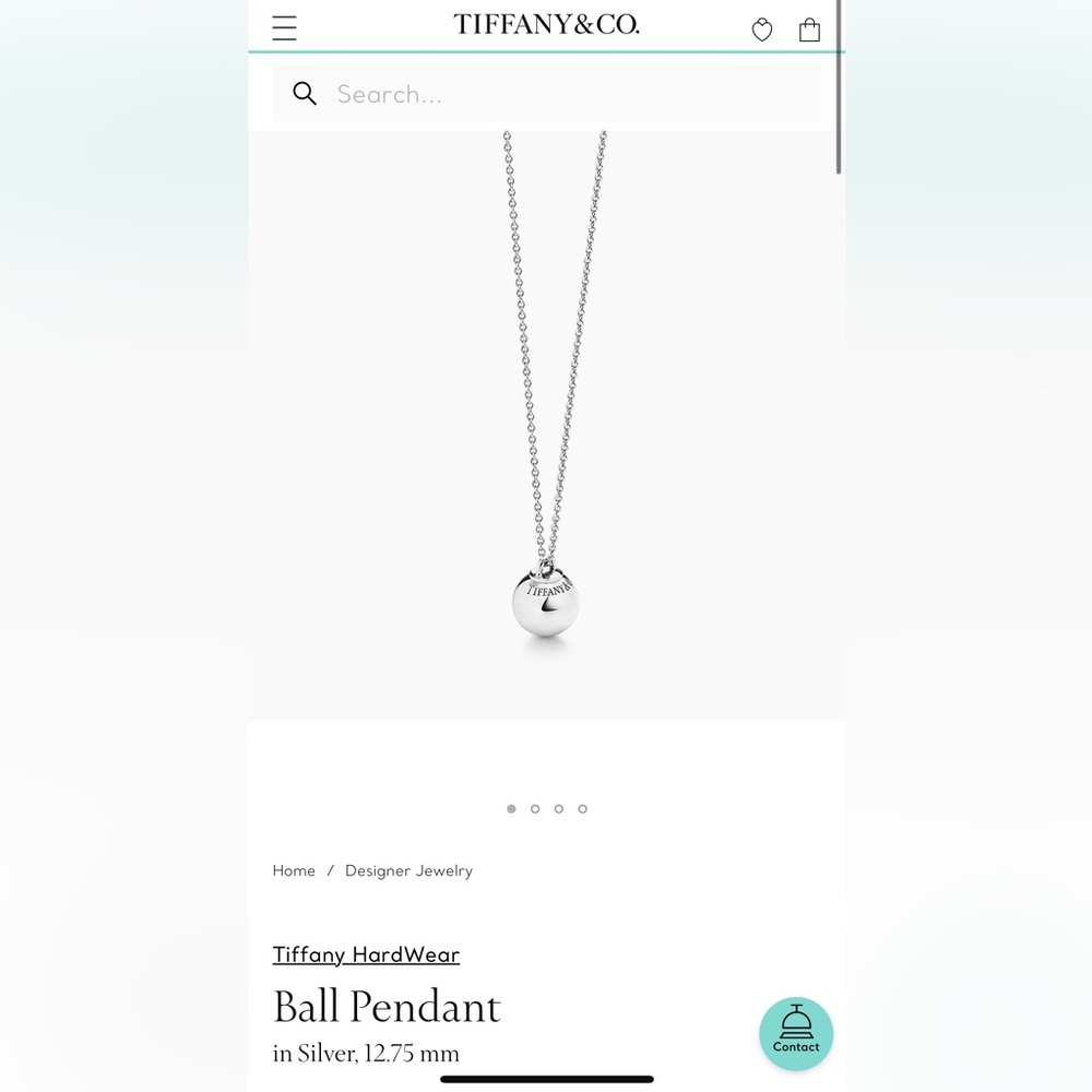 Tiffany & Co. Hardwear Silver Ball Pendant Necklace